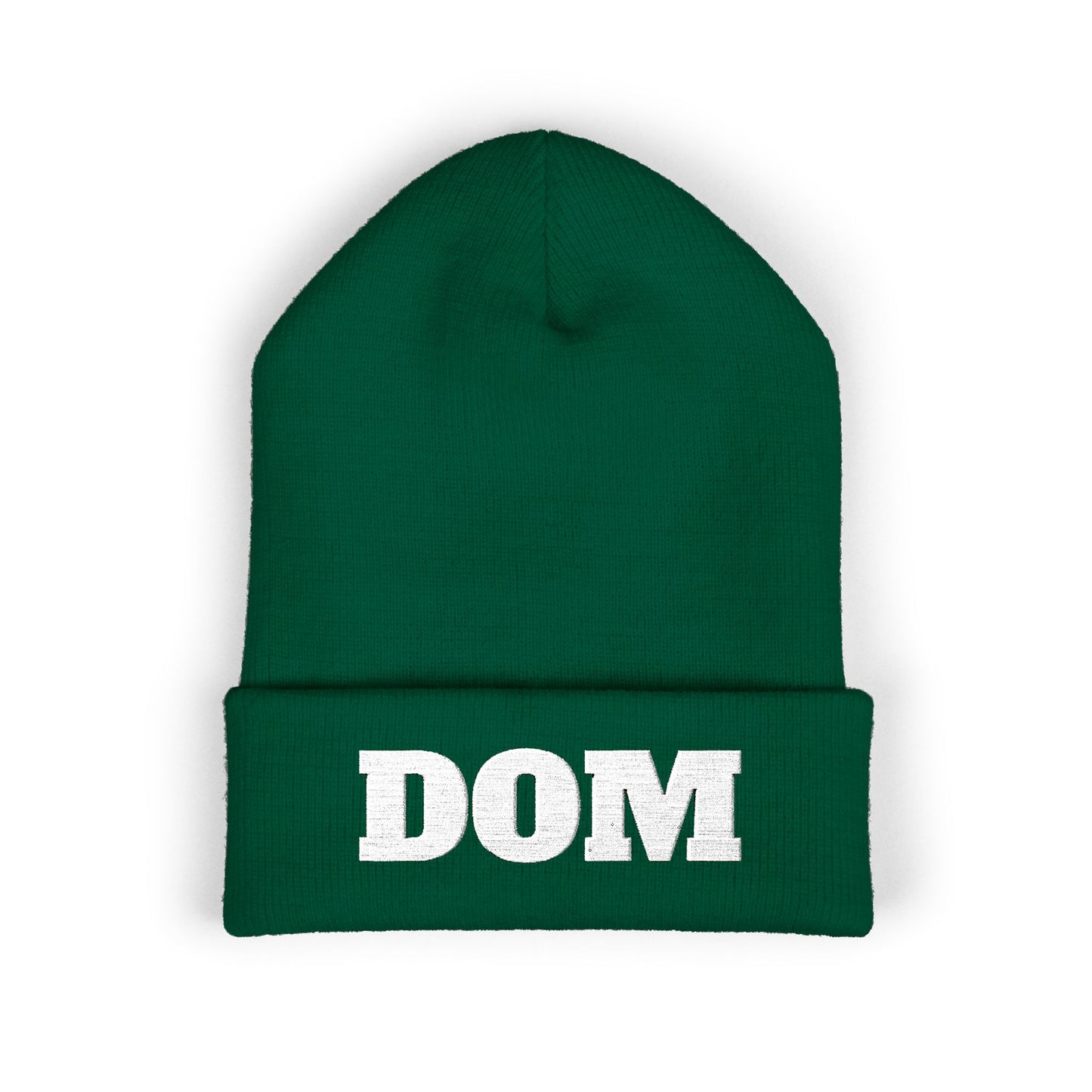 DOM Embroidered Classic Cuffed Beanie