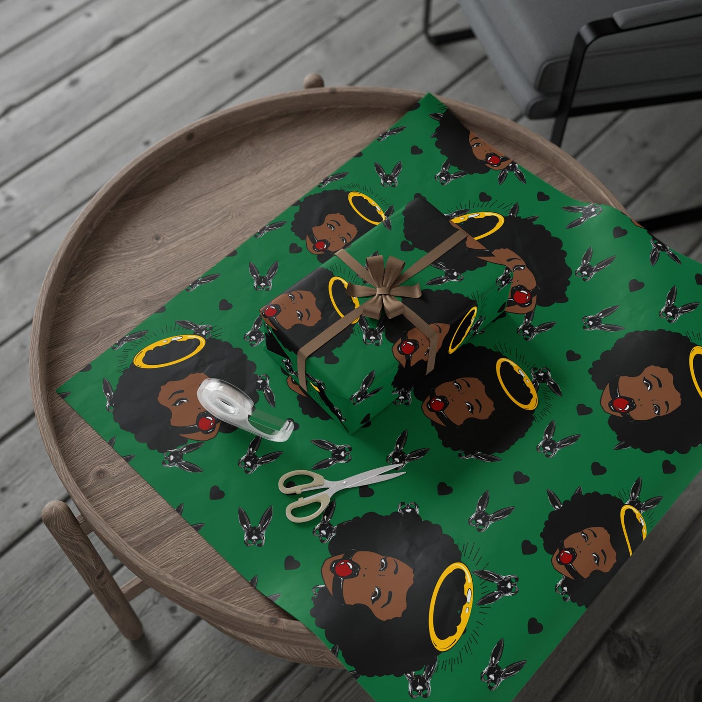 Green Logo Wrapping Paper Roll