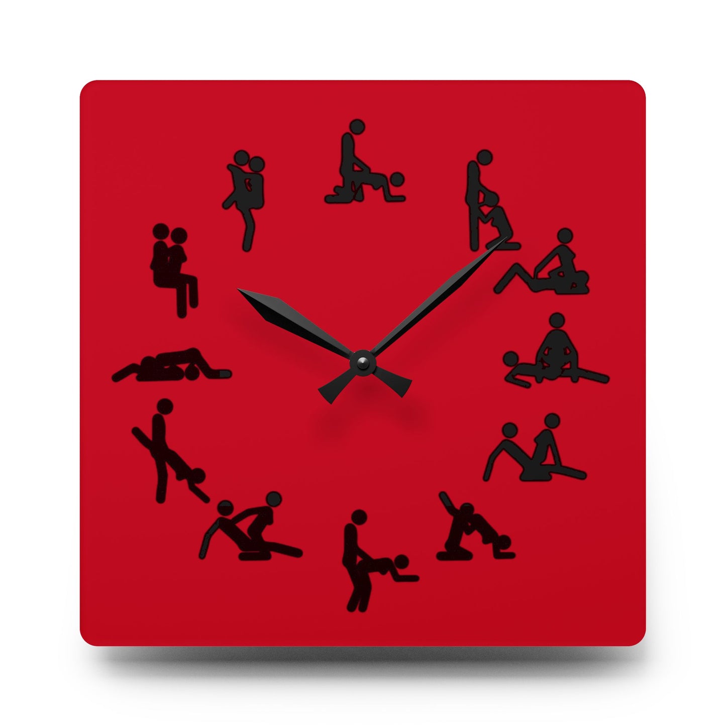 Positions Acrylic Wall Clock (Red)
