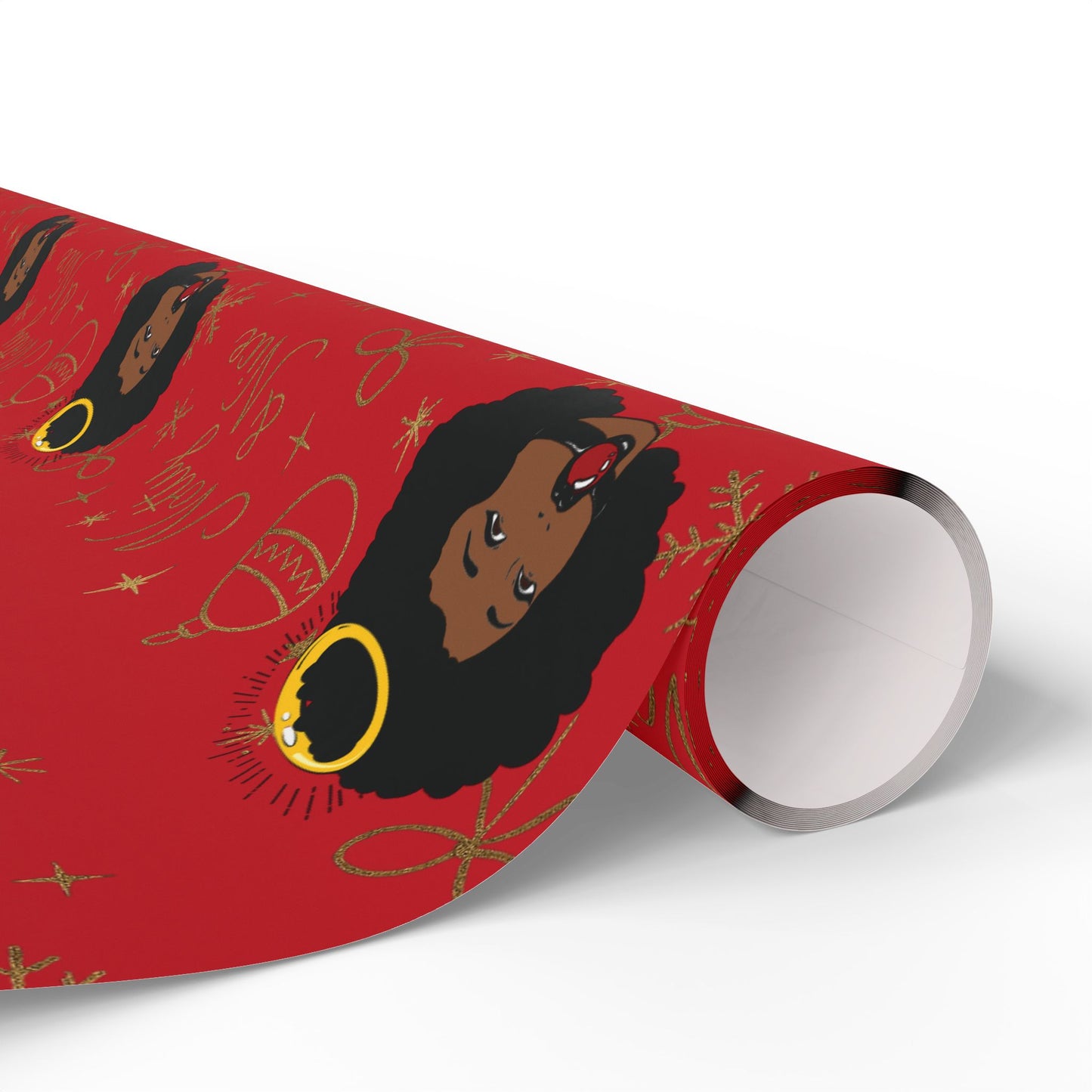 Holiday Red & Gold Wrapping Paper — 'Notty & Nice' Festive Gift Wrap