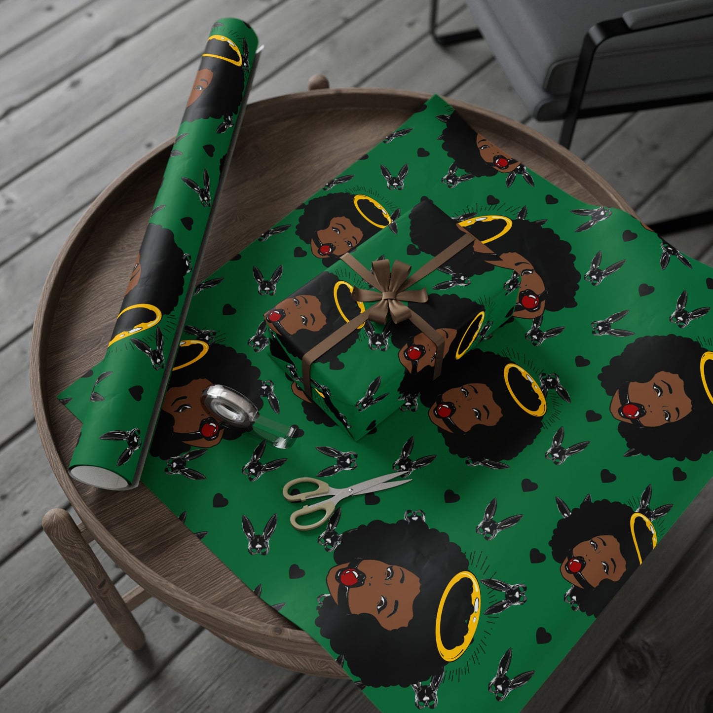 Green Logo Wrapping Paper Roll