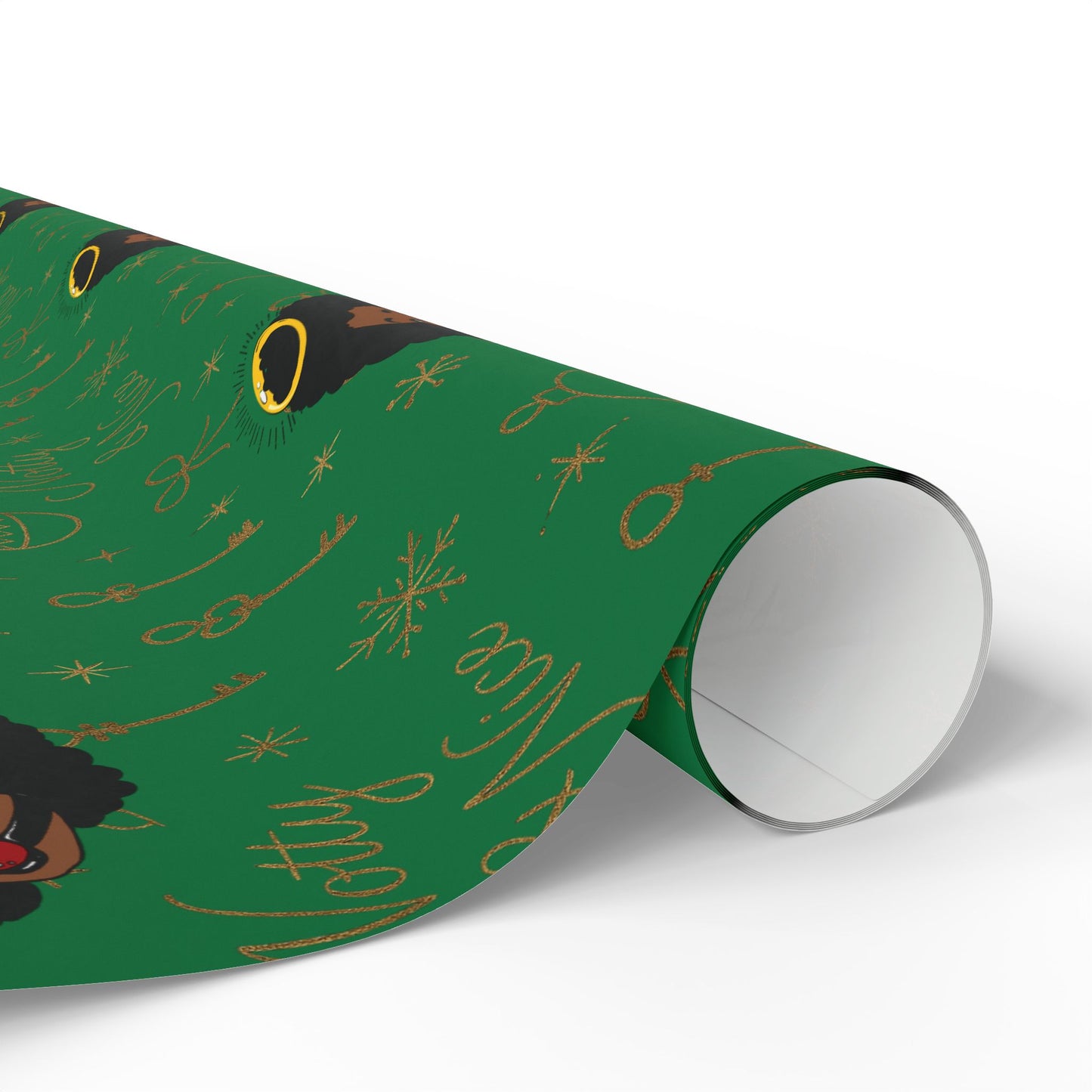 Holiday Green & Gold Wrapping Paper — 'Notty & Nice' Festive Gift Wrap