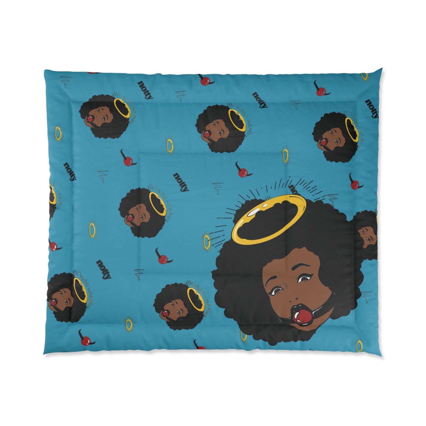 Logo Cozy Boho Comforter (Blue)