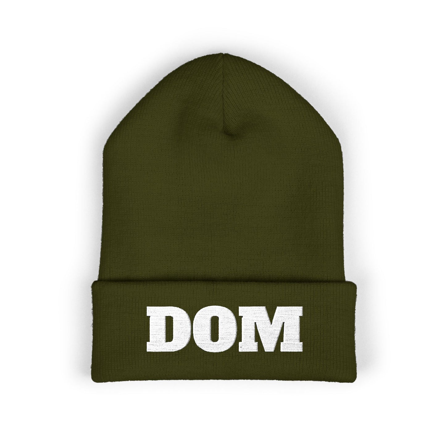 DOM Embroidered Classic Cuffed Beanie