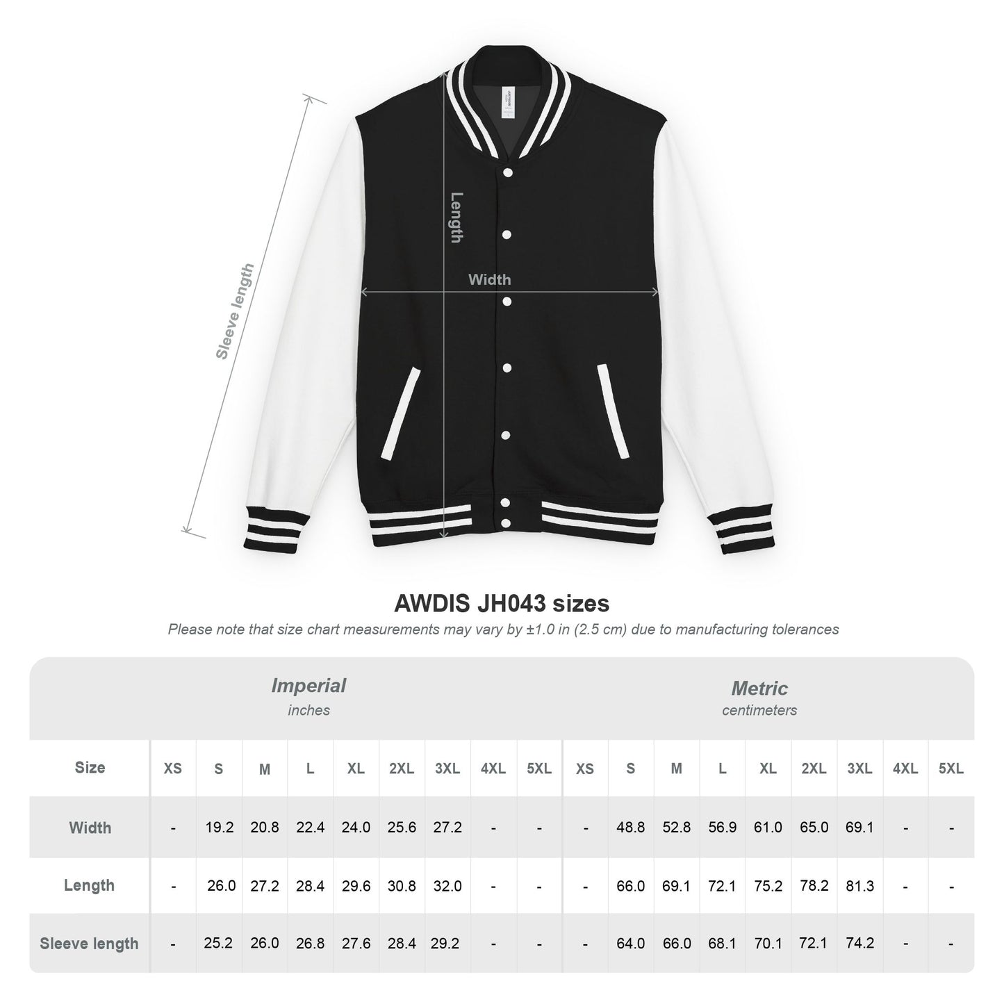 BLACK + NOTTY Unisex Heavyweight Letterman Jacket