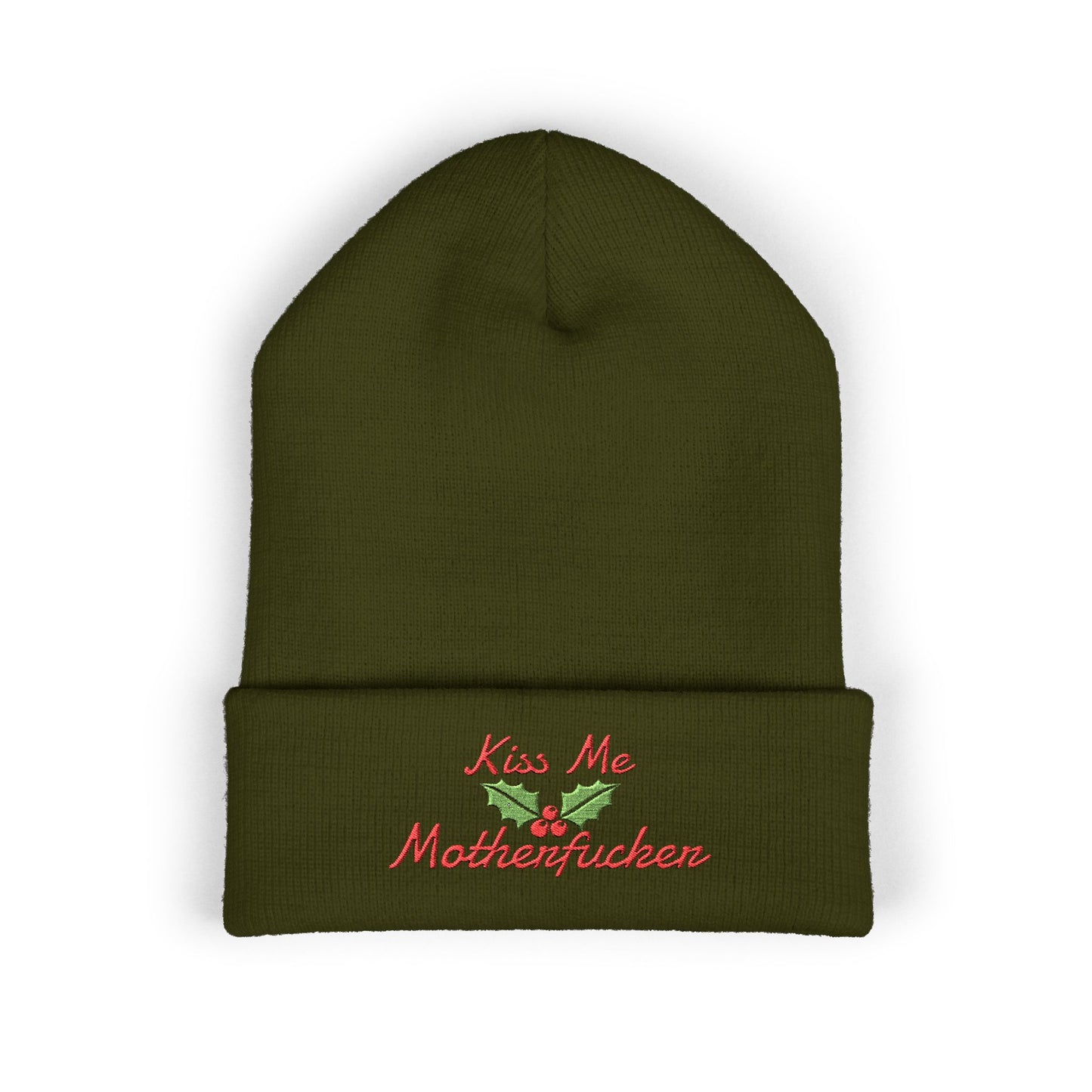 Kiss Me Motherfucker Embroidered Cuffed Beanie