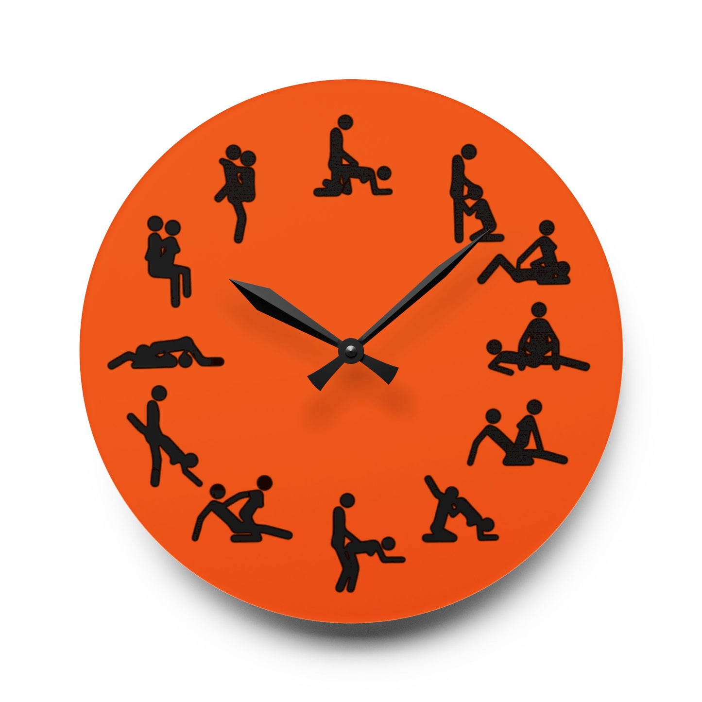 Positions Acrylic Wall Clock (Orange)