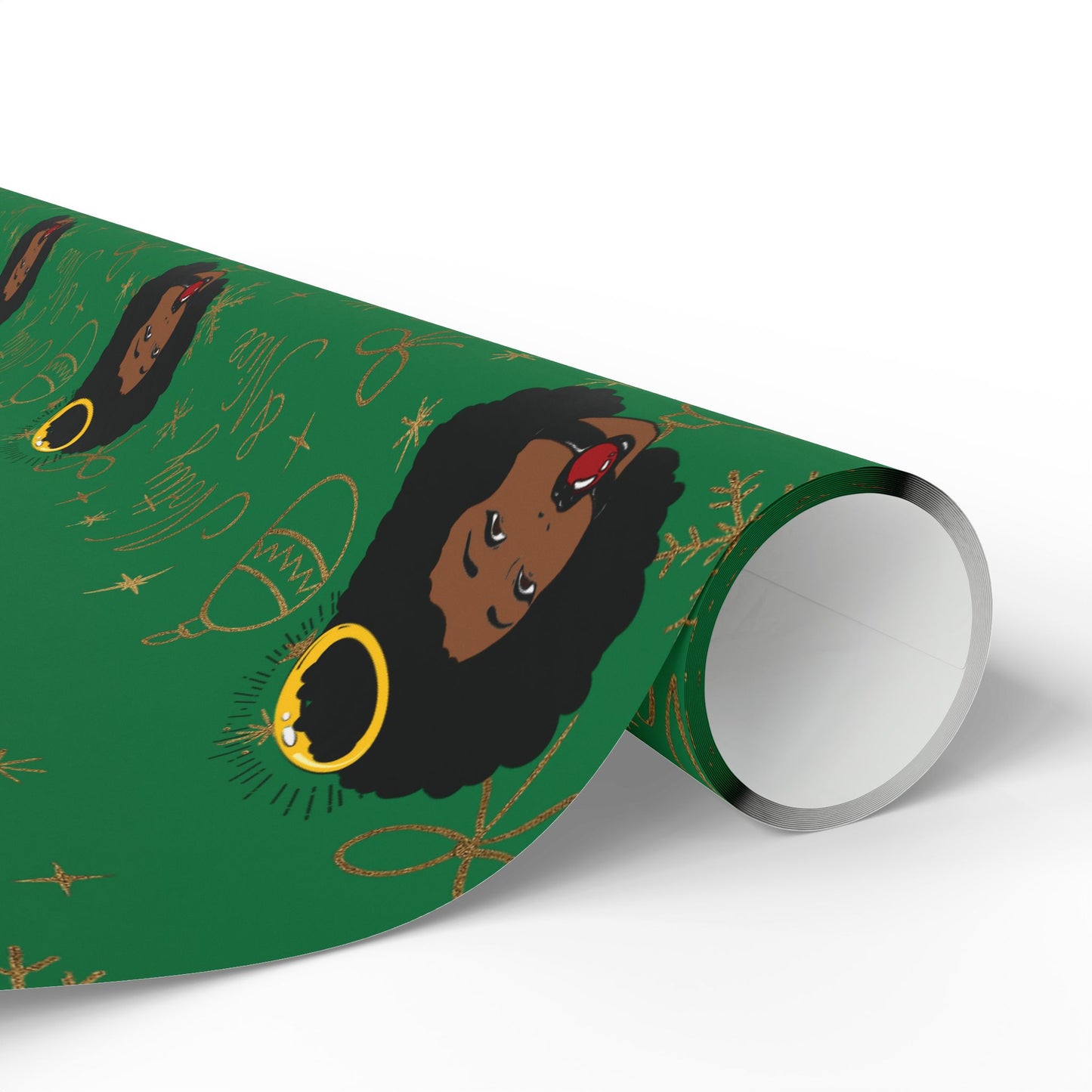 Holiday Green & Gold Wrapping Paper — 'Notty & Nice' Festive Gift Wrap