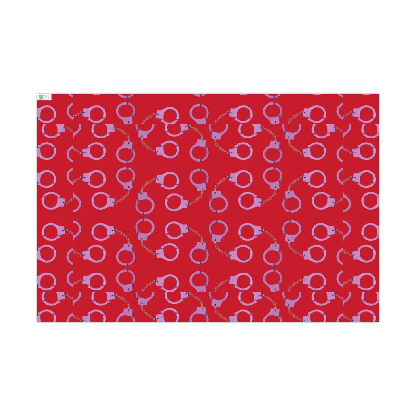 Handcuff Pattern Gift Wrap Paper — Red Novelty Wrapping for Bachelorette, Gag Gifts & Parties