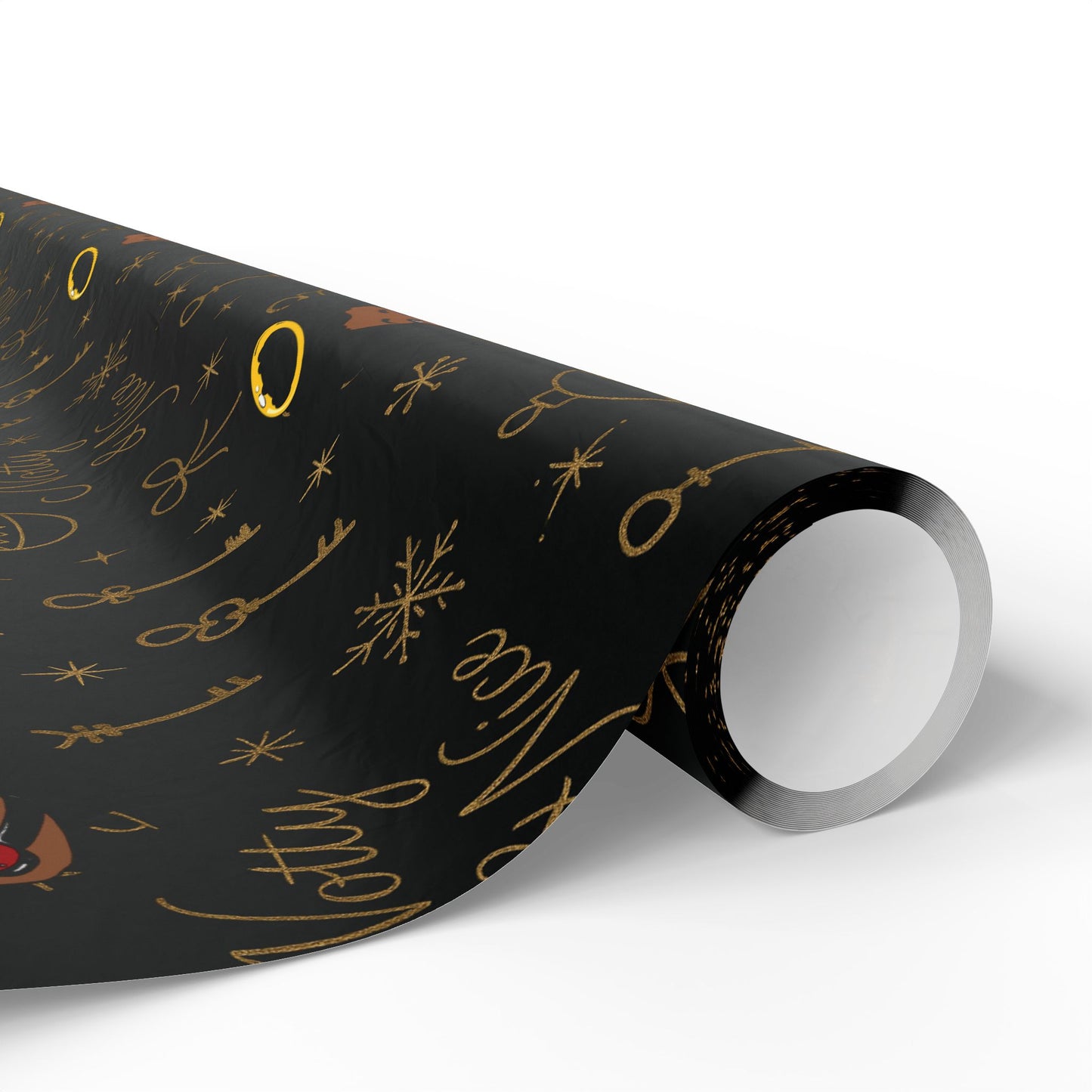 Holiday Black & Gold Wrapping Paper — 'Notty & Nice' Festive Gift Wrap