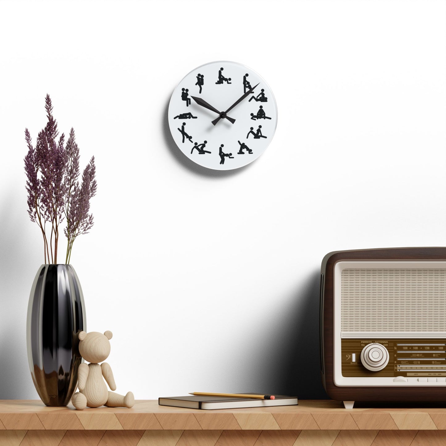 Positions Acrylic Wall Clock (White)