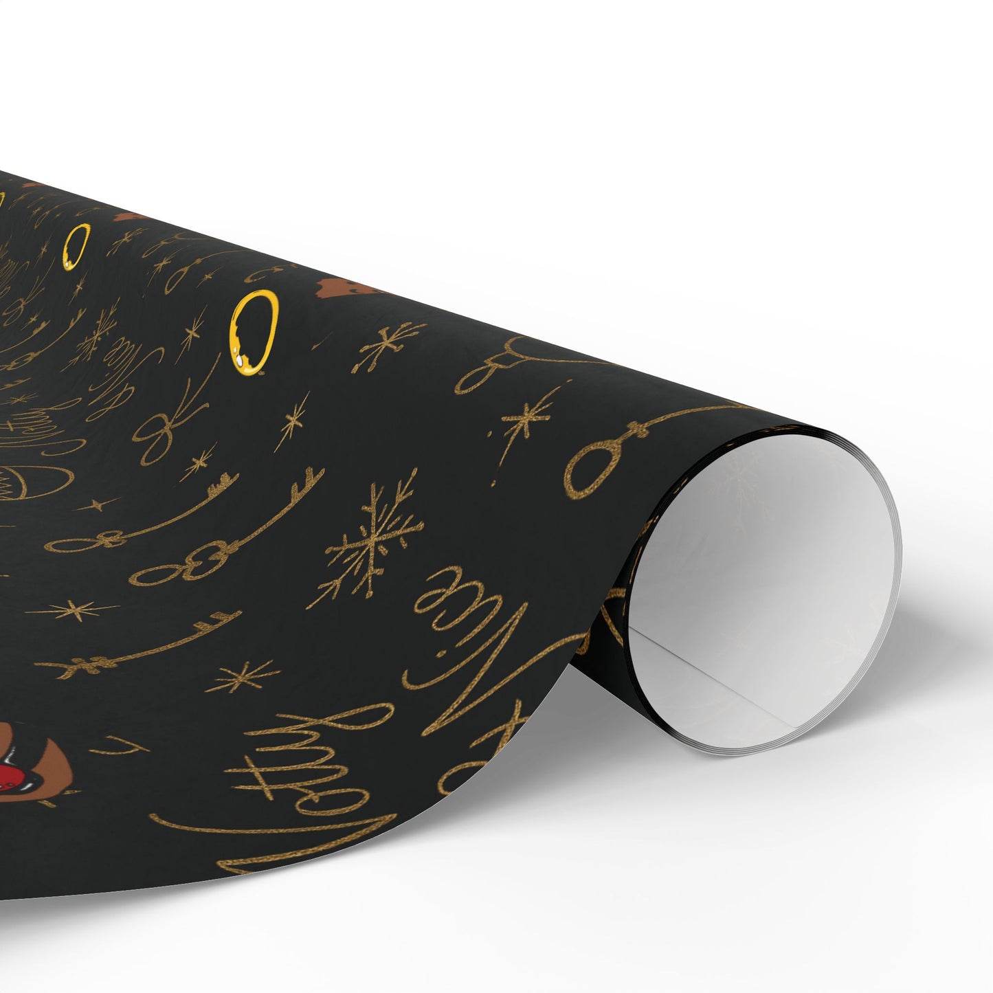 Holiday Black & Gold Wrapping Paper — 'Notty & Nice' Festive Gift Wrap
