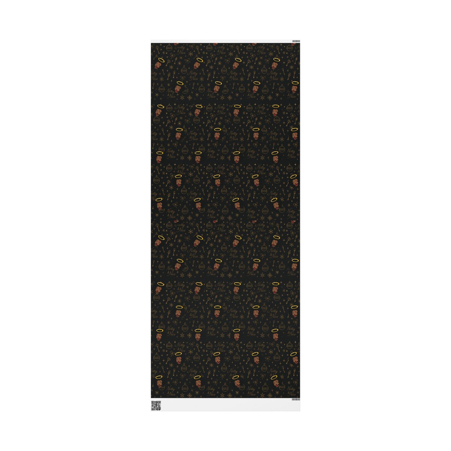 Holiday Black & Gold Wrapping Paper — 'Notty & Nice' Festive Gift Wrap