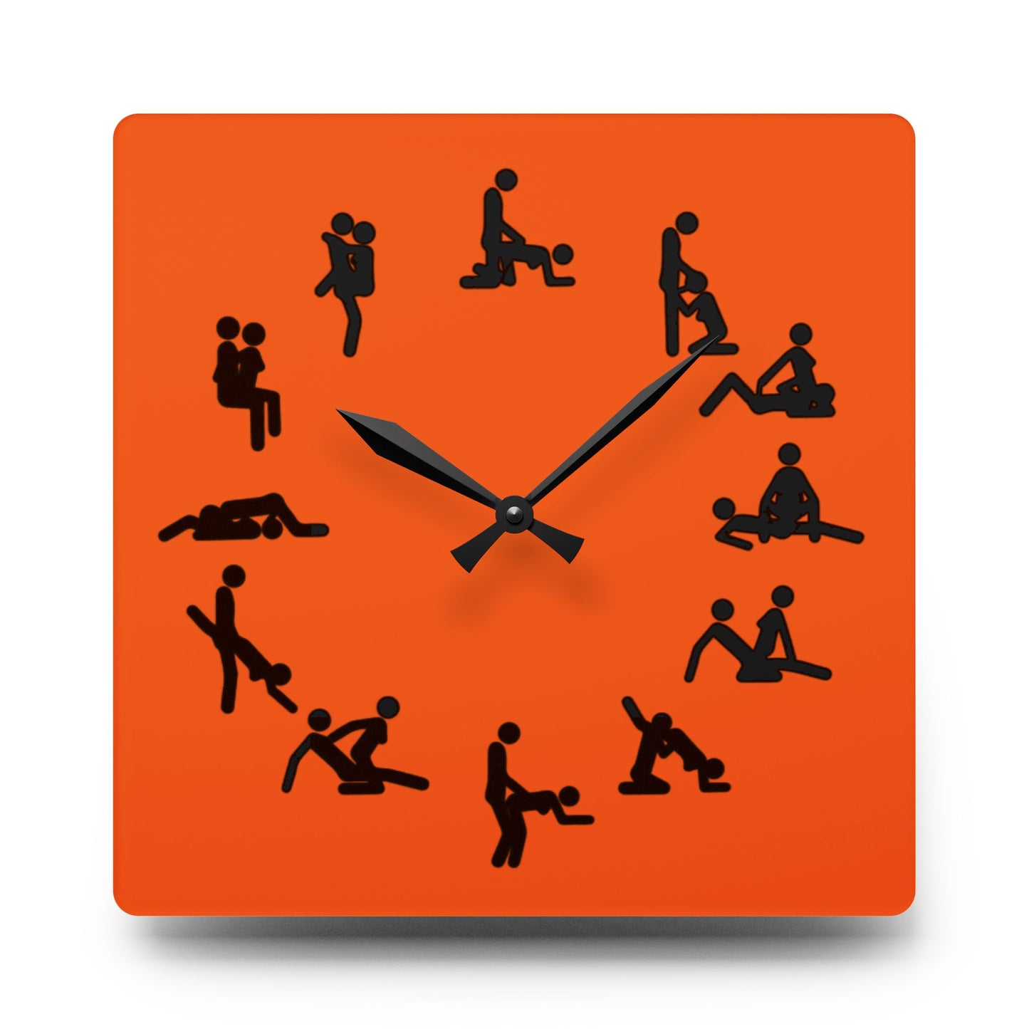 Positions Acrylic Wall Clock (Orange)