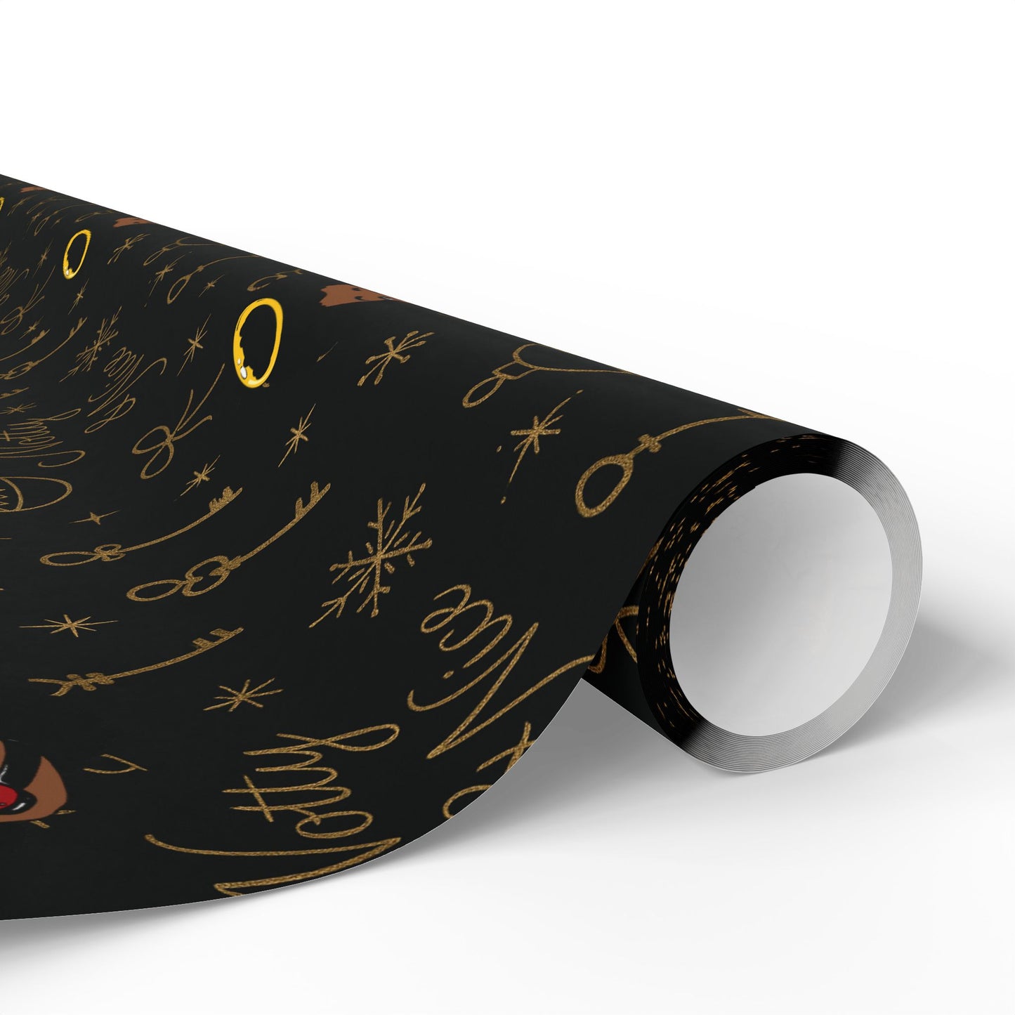 Holiday Black & Gold Wrapping Paper — 'Notty & Nice' Festive Gift Wrap