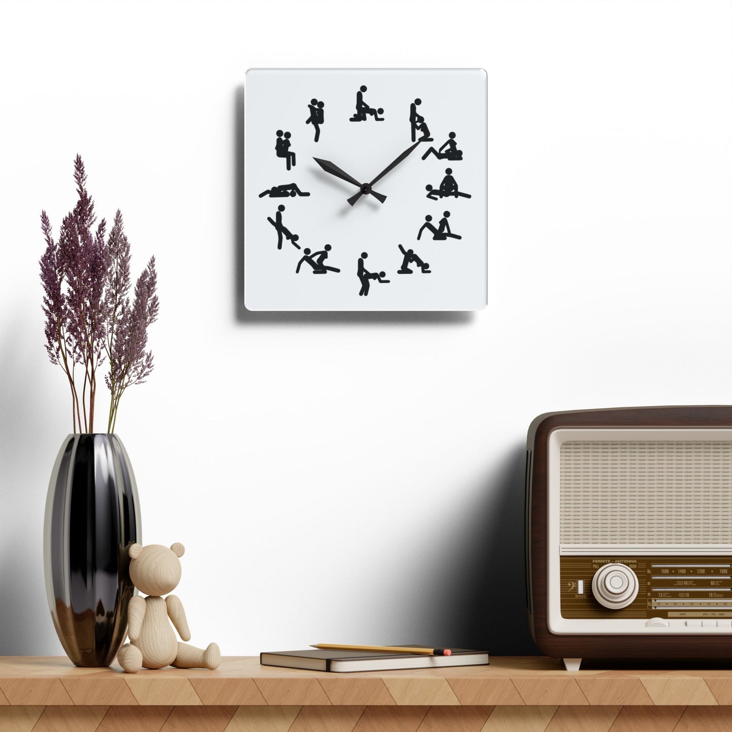 Positions Acrylic Wall Clock (White)