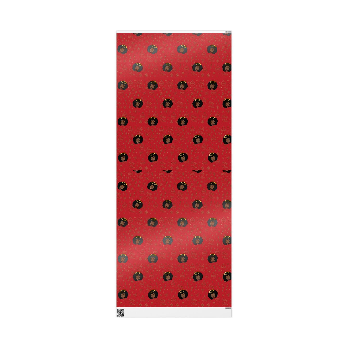 Holiday Red & Gold Wrapping Paper — 'Notty & Nice' Festive Gift Wrap