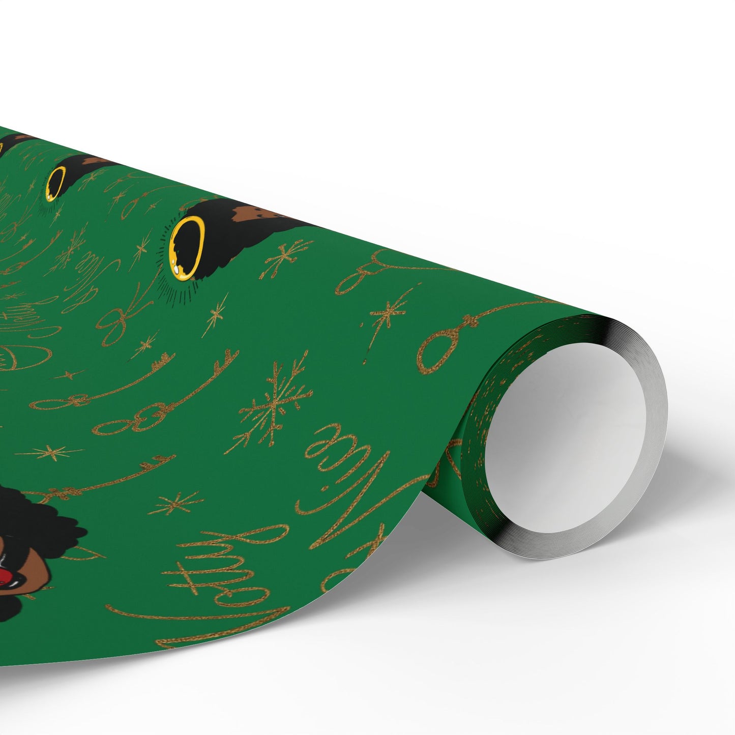 Holiday Green & Gold Wrapping Paper — 'Notty & Nice' Festive Gift Wrap