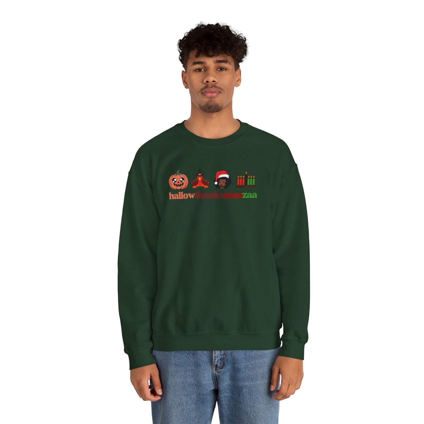 HallowThanksMasZaa Sweatshirt — Holiday Mashup Crewneck