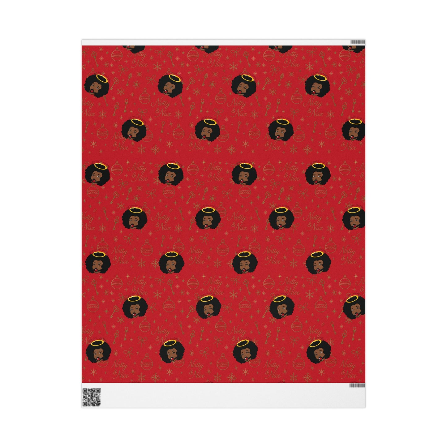 Holiday Red & Gold Wrapping Paper — 'Notty & Nice' Festive Gift Wrap