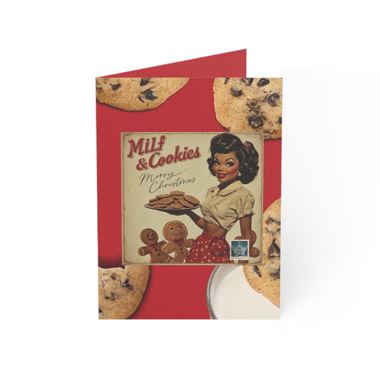 Retro 'Milf & Cookies' Holiday Greeting Card – Funny Vintage Christmas Card