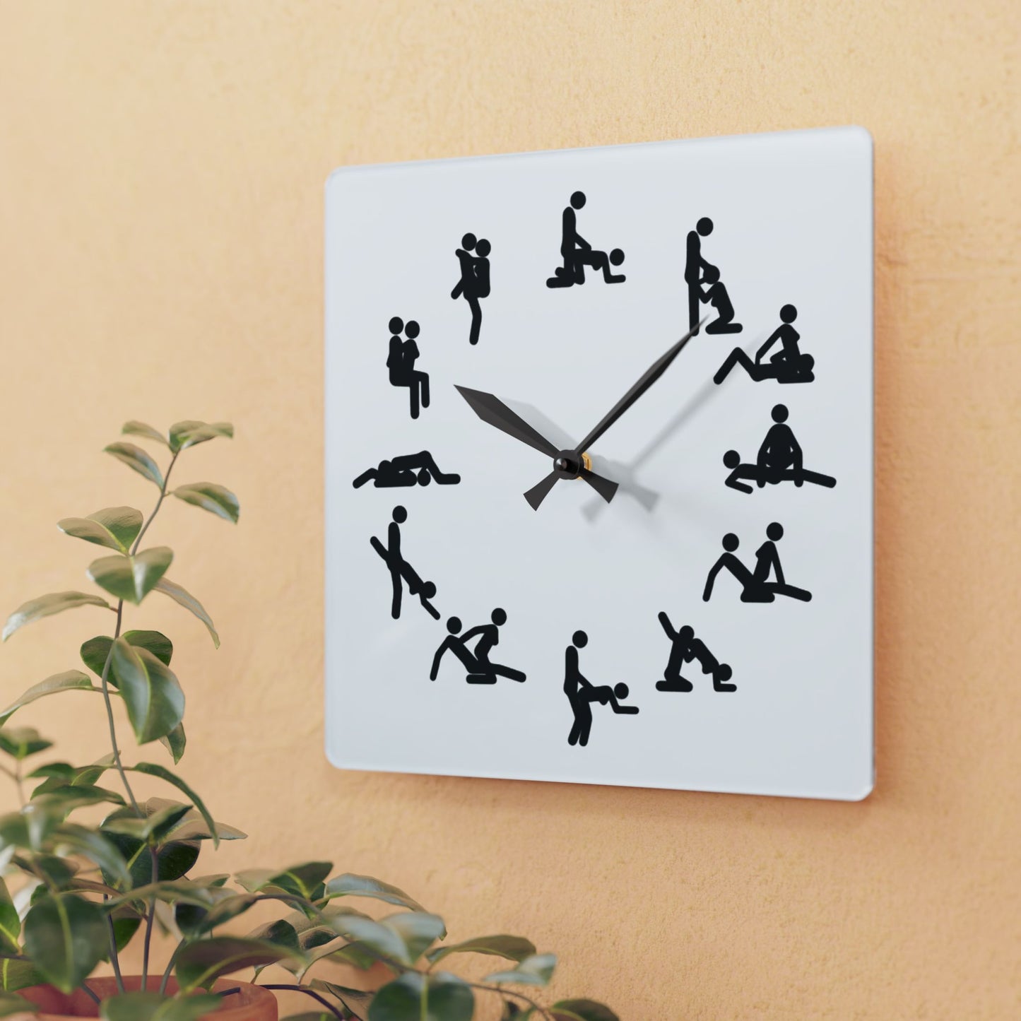 Positions Acrylic Wall Clock (White)