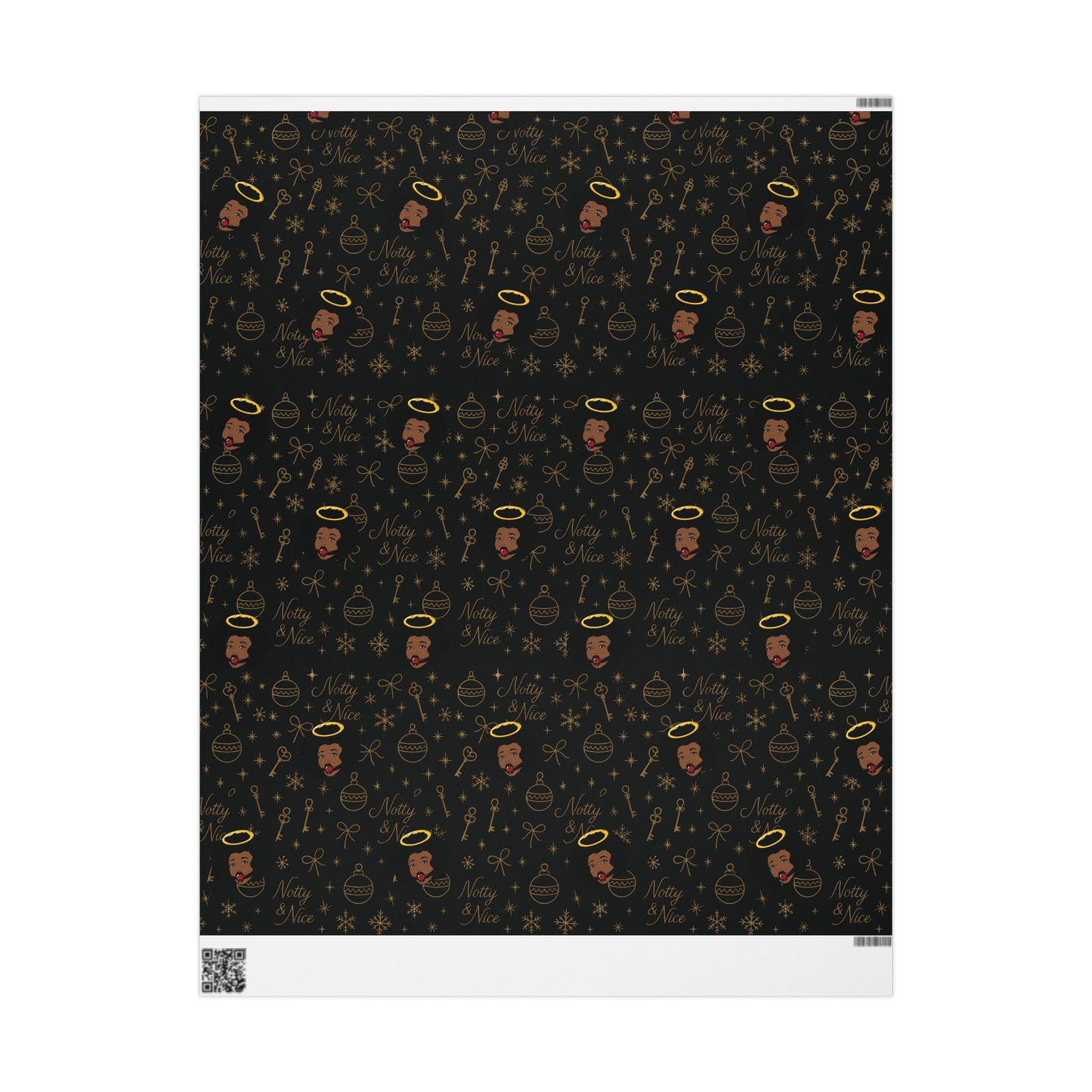 Holiday Black & Gold Wrapping Paper — 'Notty & Nice' Festive Gift Wrap