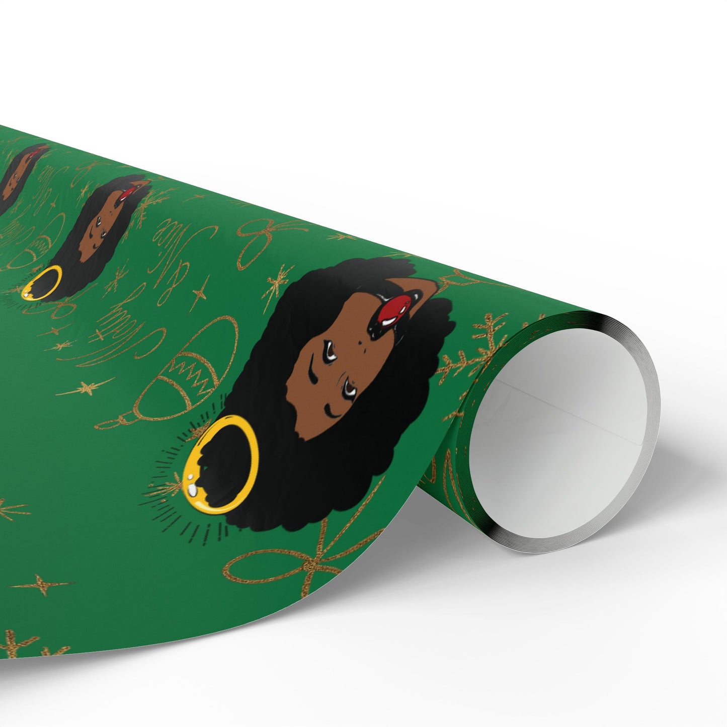 Holiday Green & Gold Wrapping Paper — 'Notty & Nice' Festive Gift Wrap