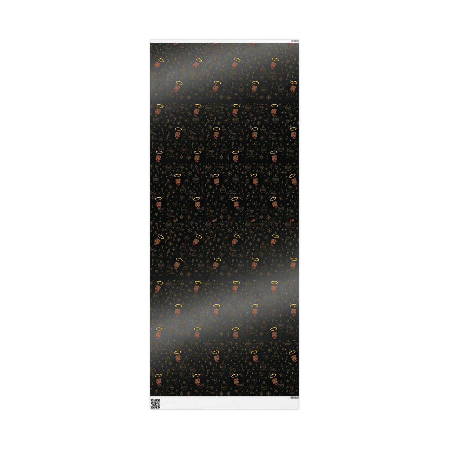 Holiday Black & Gold Wrapping Paper — 'Notty & Nice' Festive Gift Wrap