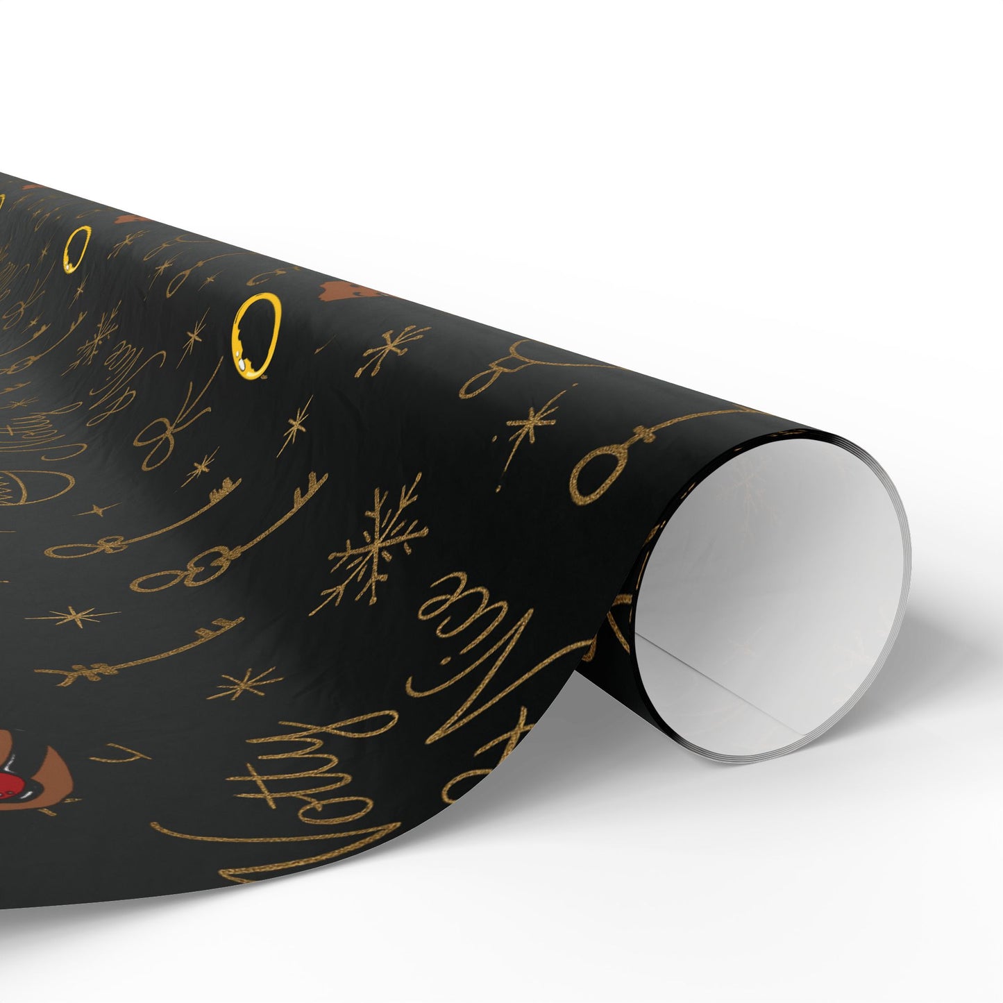 Holiday Black & Gold Wrapping Paper — 'Notty & Nice' Festive Gift Wrap