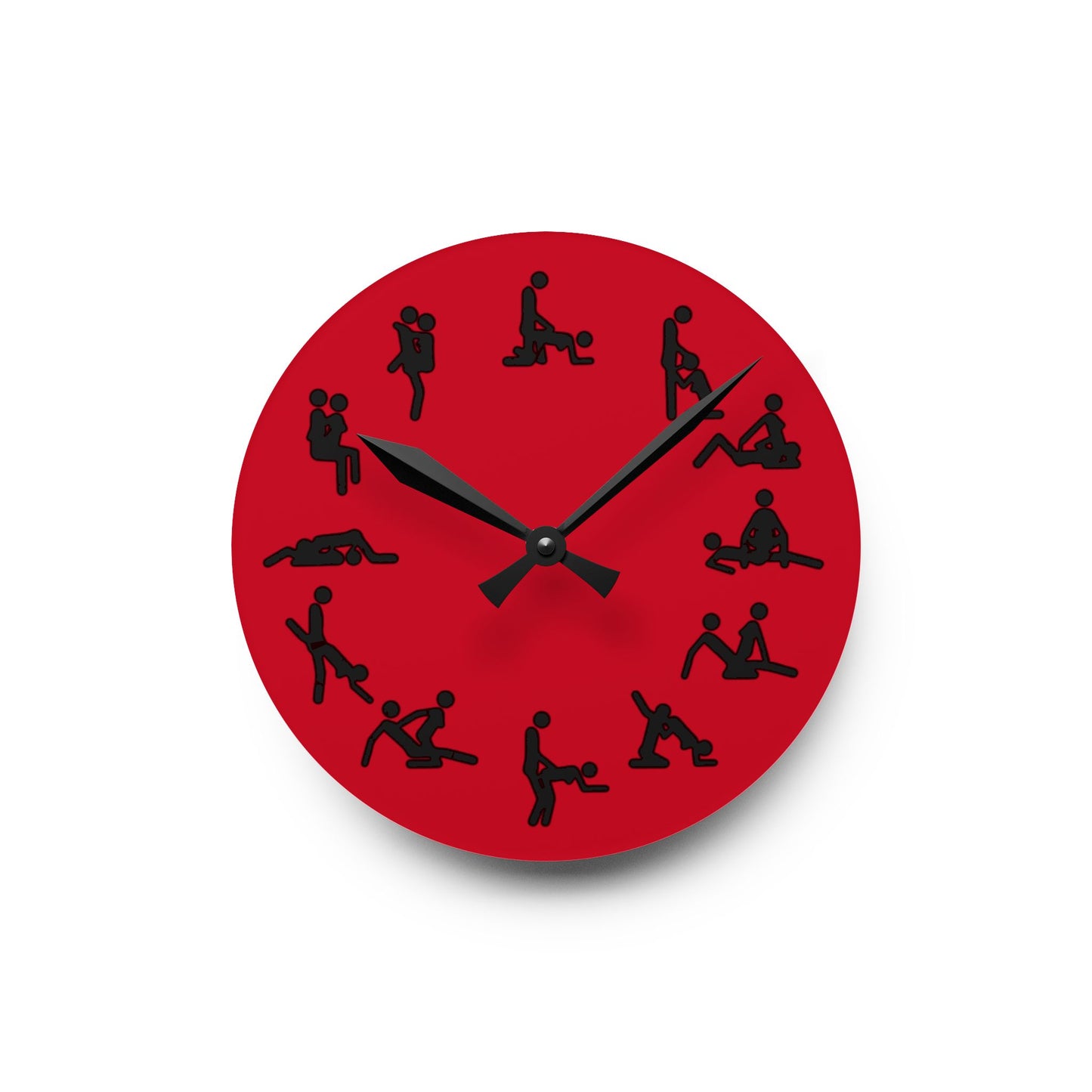 Positions Acrylic Wall Clock (Red)
