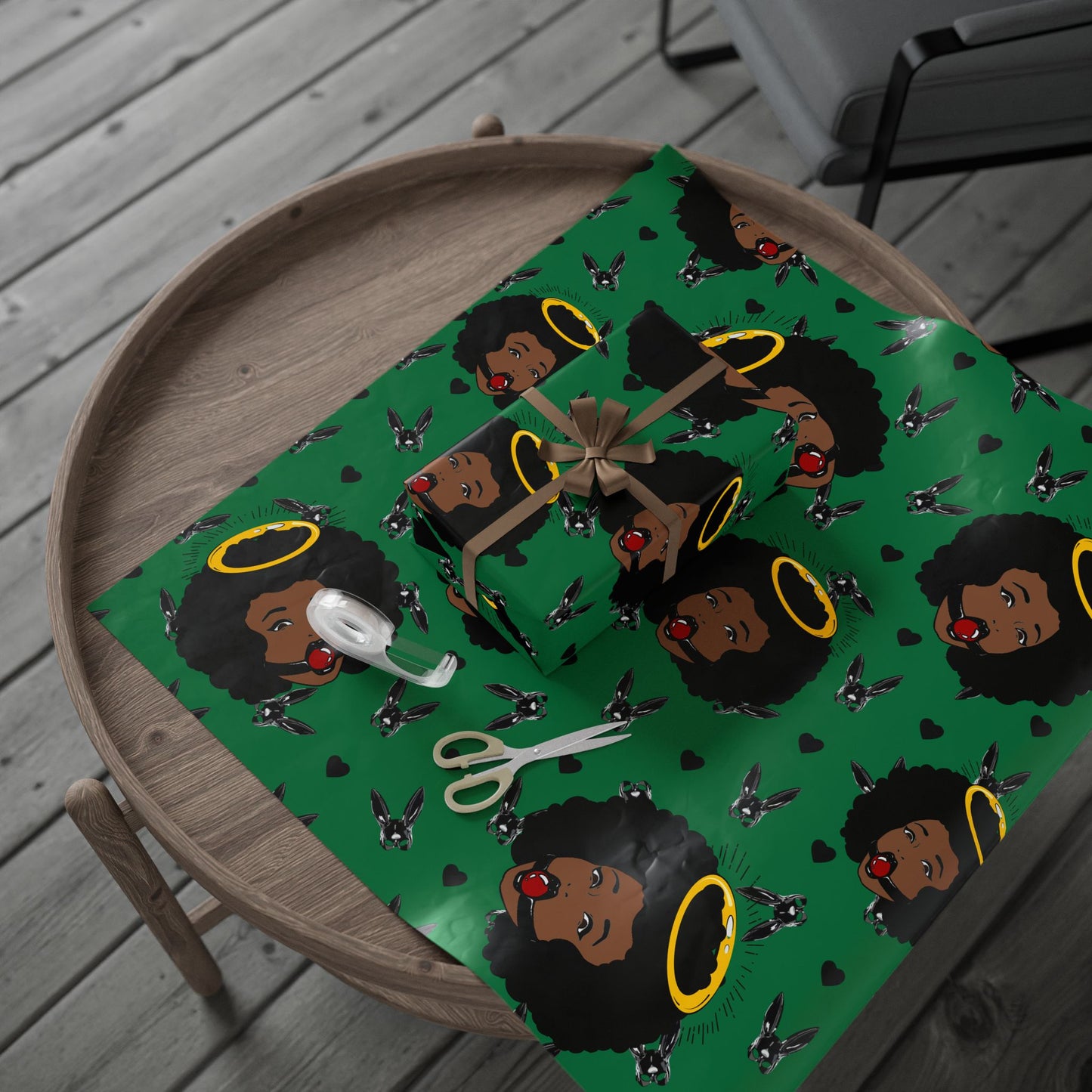 Green Logo Wrapping Paper Roll