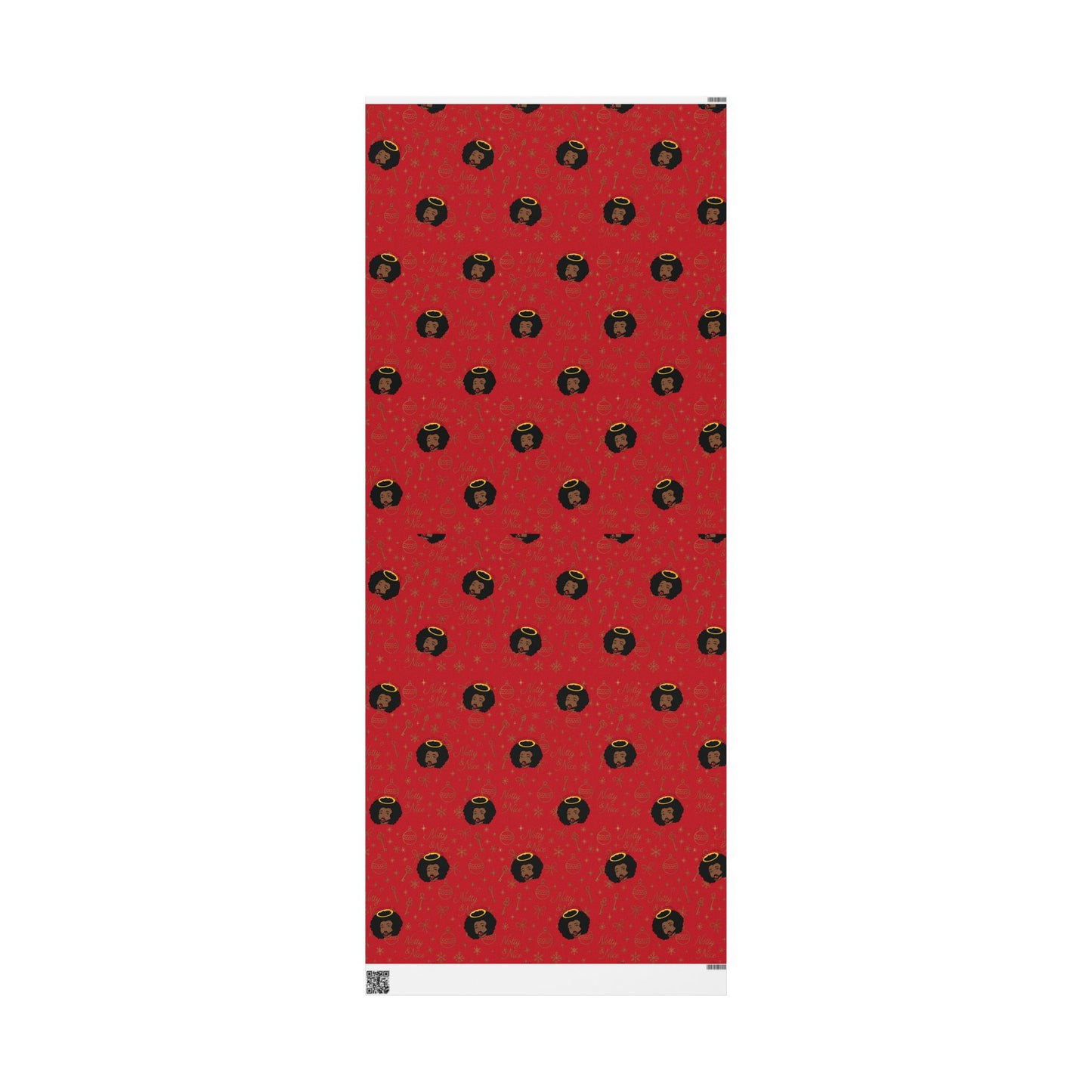 Holiday Red & Gold Wrapping Paper — 'Notty & Nice' Festive Gift Wrap
