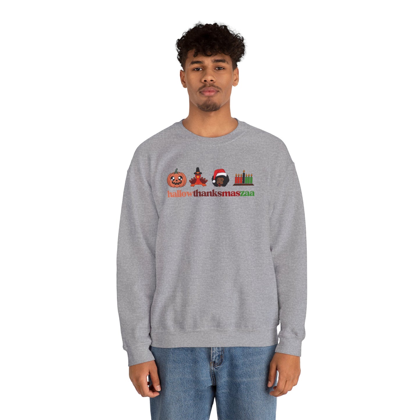 HallowThanksMasZaa Sweatshirt — Holiday Mashup Crewneck