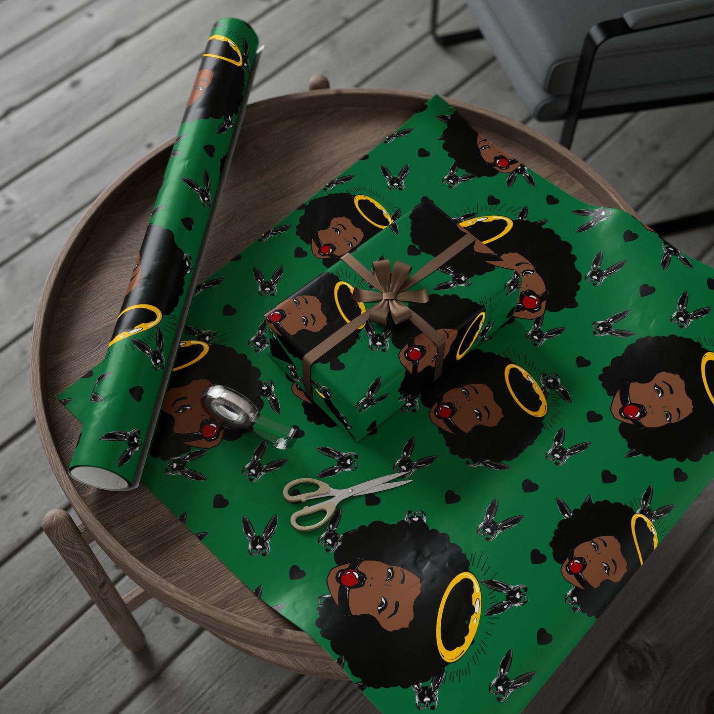 Green Logo Wrapping Paper Roll