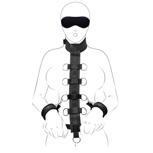 Bondage Restraints Set Couples Sex Toys Sex Handcuffs Collar Adjustable Eye Mask Included